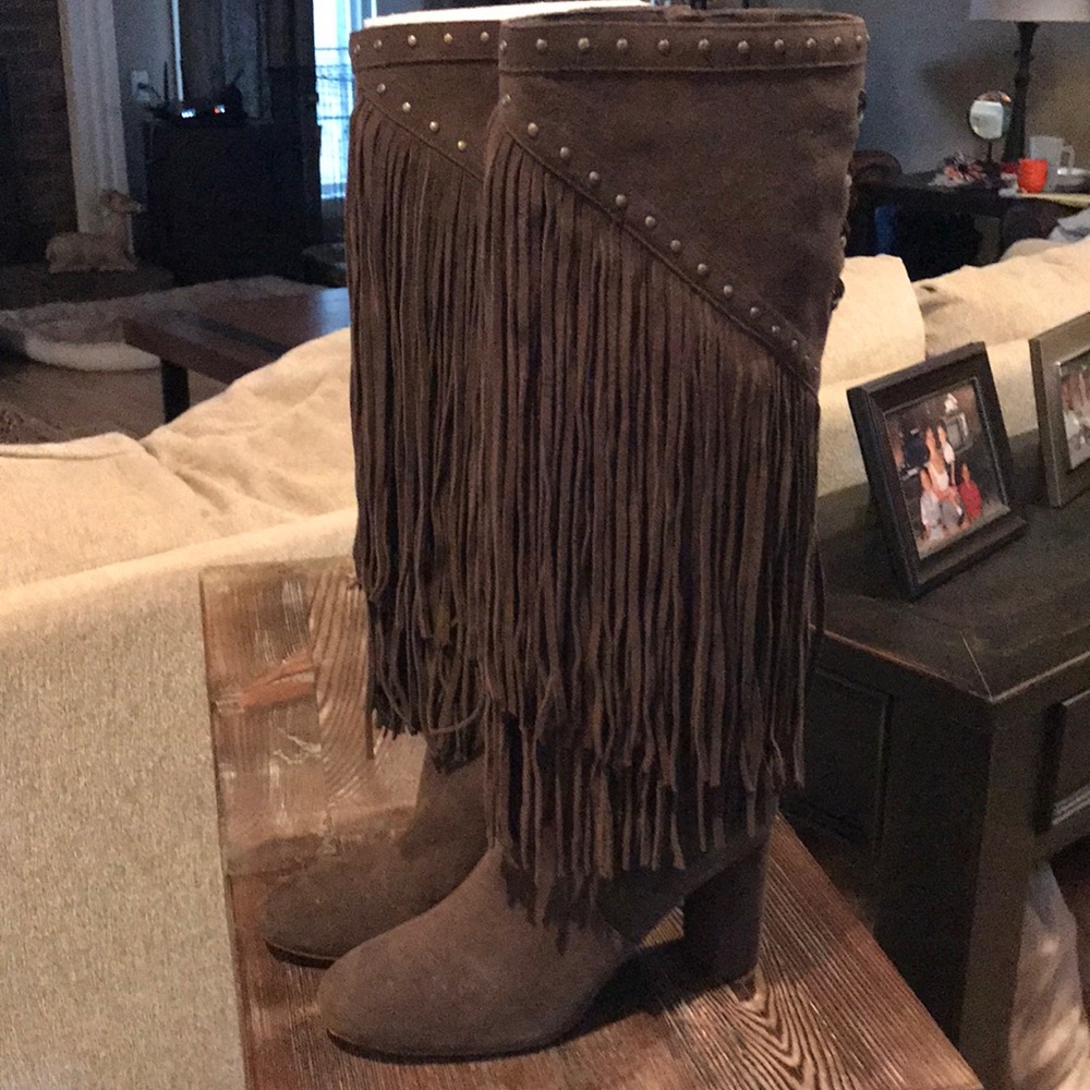 INC Fringe Boots